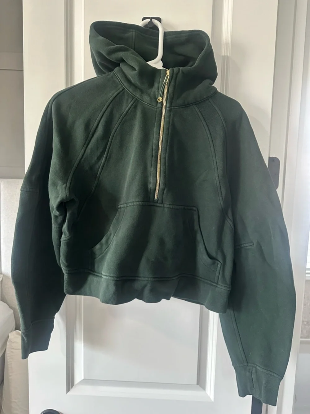 Lulu Lemon Dark Green Half-Zip Scuba M/L - Picture 2 of 8
